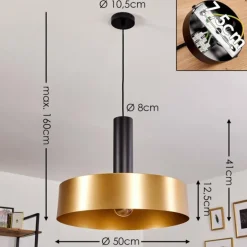 Suspension Manaus Noir, 1 lumière