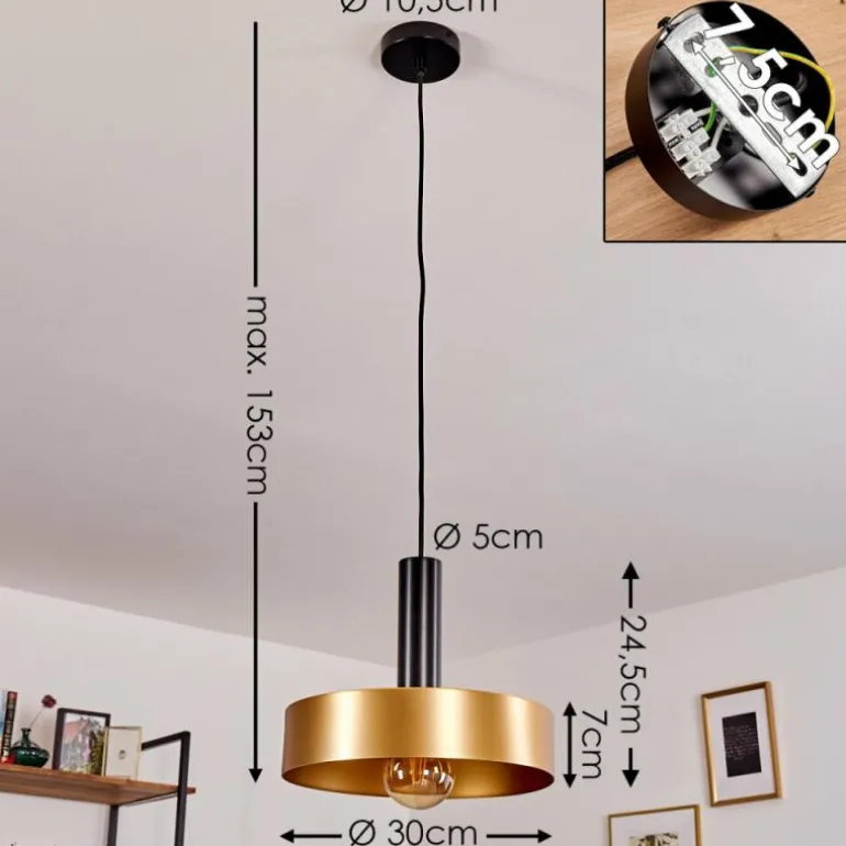 Suspension Manaus Noir, 1 lumière