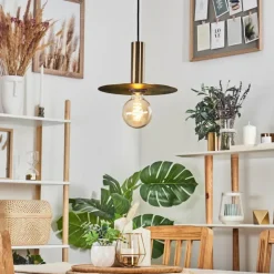 Suspension Mano Laiton, Noir, 1 lumière