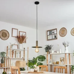 Suspension Mano Laiton, Noir, 1 lumière