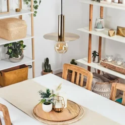 Suspension Mano Laiton, Noir, 1 lumière