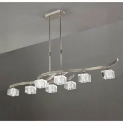 Suspension Mantra Cuadrax Nickel mat, 8 lumières