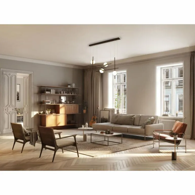 Suspension Mantra CUBA LED Or, Noir, 1 lumière