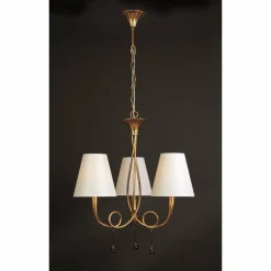 Suspension Mantra PAOLA Or, 3 lumières