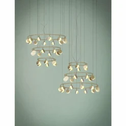 Suspension Mantra SHELL LED Or, 26 lumières