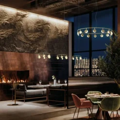 Suspension Mantra SHELL LED Or, 14 lumières