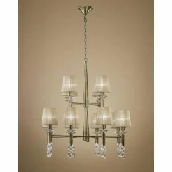 Suspension Mantra TIFFANY Brun, 12 lumières