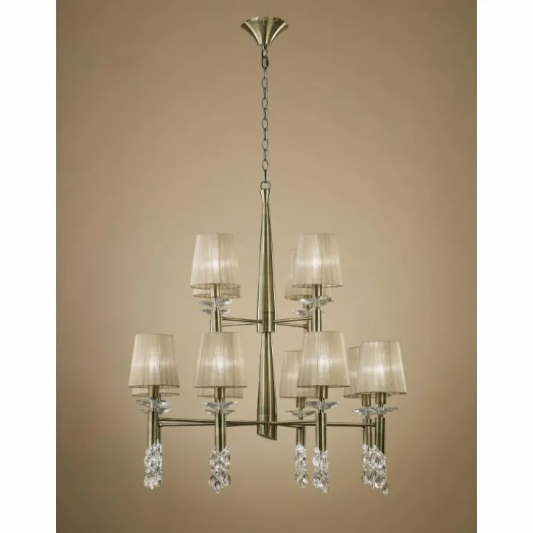 Suspension Mantra TIFFANY Brun, 12 lumières