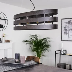 Suspension Maracoa Noir, 4 lumières