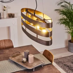 Suspension Maracoa Noir, 4 lumières