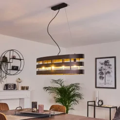 Suspension Maracoa Noir, 4 lumières