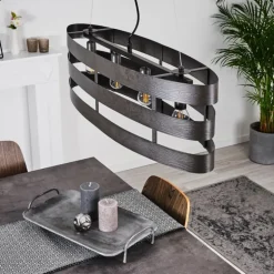 Suspension Maracoa Noir, 4 lumières