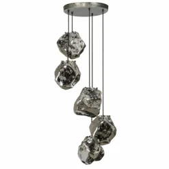 Suspension Marore Argent Oxydé, 5 lumières