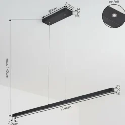 Suspension Mattawan LED Noir, 1 lumière