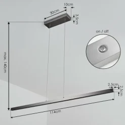 Suspension Mattawan LED Nickel mat, 1 lumière