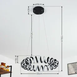 Suspension Maziwa LED Noir, Blanc, 1 lumière