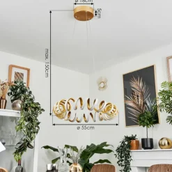 Suspension Maziwa LED Or, 1 lumière