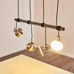 Suspension Medolden Brun, Nickel mat, 4 lumières