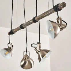 Suspension Medolden Brun, Nickel mat, 4 lumières
