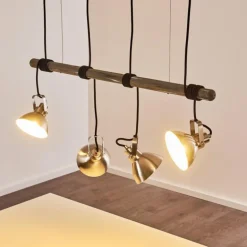 Suspension Medolden Brun, Nickel mat, 4 lumières