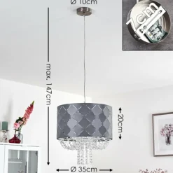 Suspension Meldal Nickel mat, 1 lumière