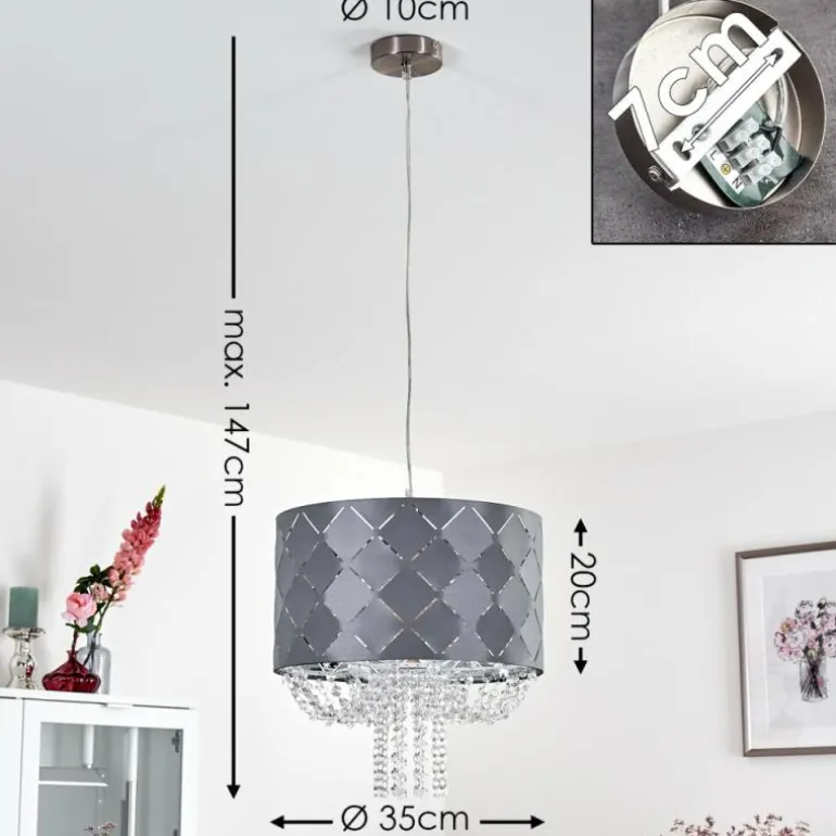 Suspension Meldal Nickel mat, 1 lumière