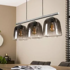 Suspension Mellomjord Argent Oxydé, 3 lumières