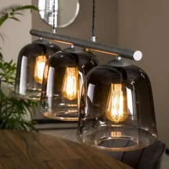 Suspension Mellomjord Argent Oxydé, 3 lumières