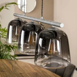 Suspension Mellomjord Argent Oxydé, 3 lumières