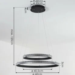Suspension Melosa LED Noir, 1 lumière