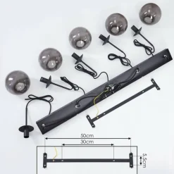 Suspension Mesas Noir, 5 lumières