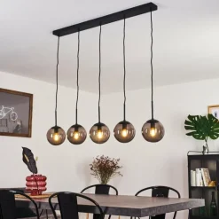 Suspension Mesas Noir, 5 lumières