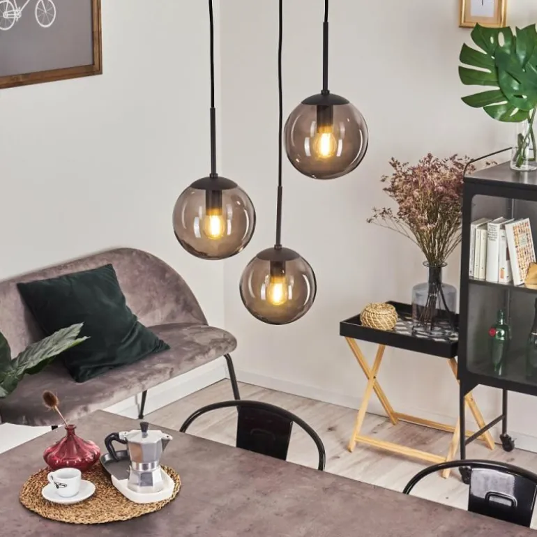 Suspension Mesas Noir, 3 lumières