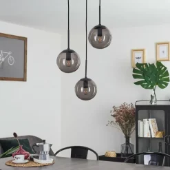 Suspension Mesas Noir, 3 lumières