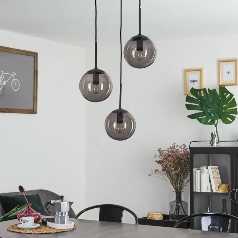 Suspension Mesas Noir, 3 lumières