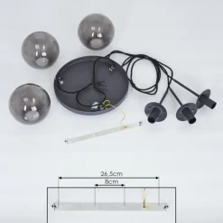 Suspension Mesas Noir, 3 lumières