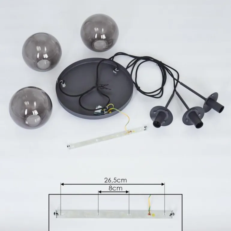 Suspension Mesas Noir, 3 lumières