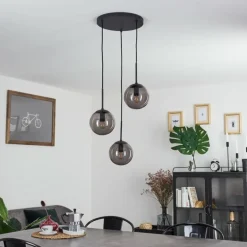 Suspension Mesas Noir, 3 lumières