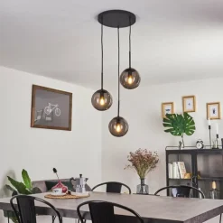 Suspension Mesas Noir, 3 lumières