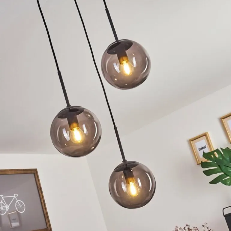 Suspension Mesas Noir, 3 lumières