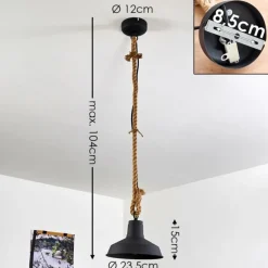 Suspension Midland Brun, Noir, 1 lumière