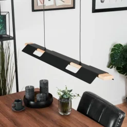 Suspension Milot LED Écru, Noir, 1 lumière