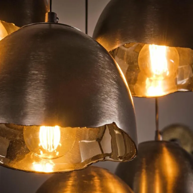 Suspension Mirror Nickel mat, Noir, 7 lumières