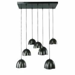 Suspension Mirror Nickel mat, Noir, 7 lumières