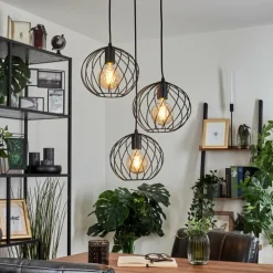 Suspension Miton Noir, 3 lumières