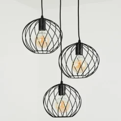 Suspension Miton Noir, 3 lumières
