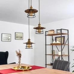 Suspension Moena Vieux laiton, Bronze, 3 lumières