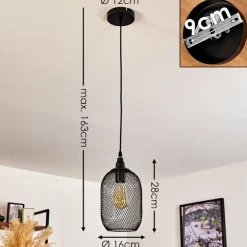 Suspension Moholm Noir, 1 lumière