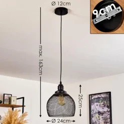 Suspension Moholm Noir, 1 lumière