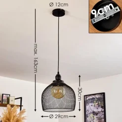 Suspension Moholm Noir, 1 lumière